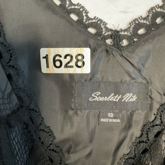 NWT Scarlett Nite Black Lace Little Cocktail Party Midi Dress Women Size 12 - Picture 2 of 11
